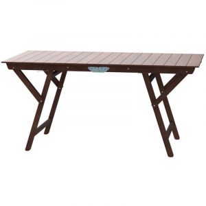 Okaffarefatto - Table basse pliante en bois noyer foncé 140 x 70 cm refermable