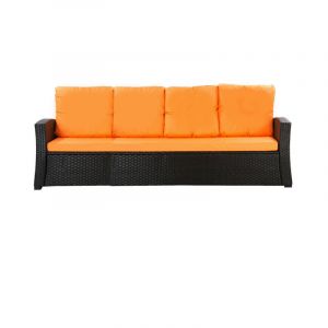 Setgarden - Coussins de canap&eacute; de jardin en r&eacute;sine tress&eacute;e 168x50x7+356x50cm Set de coussins 3 places Lot de coussins de jardin coussins d'ext&eacute;rieur