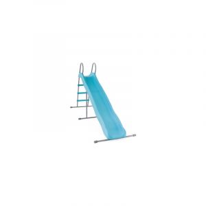 Toboggan pour enfants Intex 44107 en plastique bleu et acier cm.251x84x147h pour terrasses de piscine de jardin