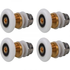 Roulettes Porte de Douche 20mm, Roulette Porte Coulissante Douche en Laiton 4 Pi&egrave;ces pour Rouleau pour Remplacement de Douche Coulissante Verre Porte