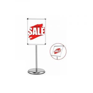 Porte Affiche sur Pied Présentoir sur Pied Rotation à 360 Degrés Réglable en Hauteur(A3/A4) (A3) - Costway