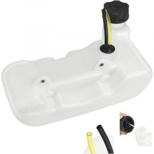 R&eacute;servoir de carburant pour d&eacute;broussailleuse de 0,6 litre, r&eacute;servoir d'essence en plastique pour d&eacute;broussailleuse avec tuyau, r&eacute;servoir d'essence