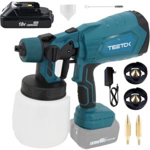 Teetok - Pistolet à Peinture,Compatible avec la batterie Makita, pistolet à peinture électrique pour peindre les murs, plafonds, meubles,
