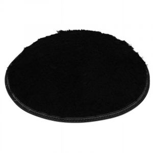 Tapis de bain rond doux antidérapant pour sol de chambre à coucher, douche, noir