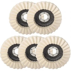 5 Pcs Disque de Polissage en Feutre de Laine, 125mm x 22,2 mm Disque Polissage Feutre, Disque Lamelle Feutre, pour Polissage Verre, M&eacute;tal