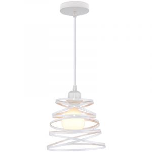 Suspensions Luminaires Moderne Lustre Plafonnier de Design à Spirale en Cascade Lampe Métal Ø20CM Blanc - 1PCS