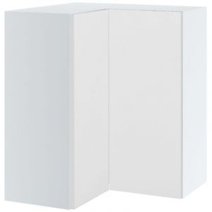 Meuble d'angle haut de cuisine Lovia Blanc Mat 2 portes L 60 cm - Porte avec poign&eacute;e int&eacute;gr&eacute;e White