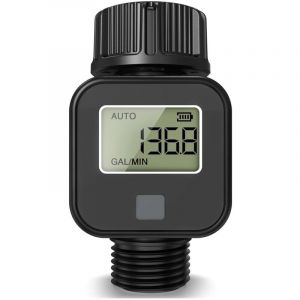 Compteur d'eau Débitmètre D'eau Numérique Haute Précision IP6X Mesure La Consommation D'eau Et Le Débit For Tuyau D'arrosage De Jardin