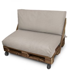 Happers - Housse coussin palette d'ext&eacute;rieur Si&egrave;ge 120x80x20 Sans Garnissage Pierre Naylim Mate