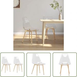 The Living Store Chaises à manger lot de 2 Transparent pet - Chaise De Salle à Manger - Chaise Transparente - Chaise Design - Chaise Contemporaine