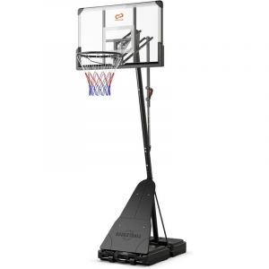 Goplus - Panier de Basket-Ball Mobile,Réglable Hauteur 1,5-2,1/2,45 à 3,05 m, Panneau Arrière Incassable 112cm, Planche de Rebond sur Base, pour