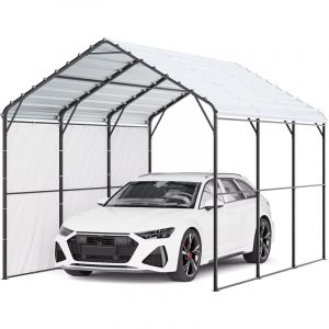 Vevor &ndash; Carport en m&eacute;tal 3 x 4,5 m &ndash; Toit en acier galvanis&eacute; &ndash; Parois lat&eacute;rales amovibles &ndash; Protection contre intemp&eacute;ries pour v&eacute;hicules et bateaux