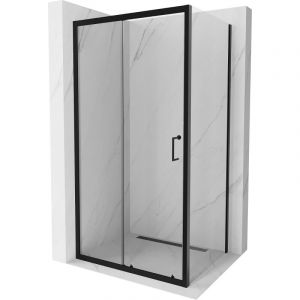 Apia cabine de douche coulissante 110 x 90 cm, transparent, noir - 840-110-090-70-00 - Mexen