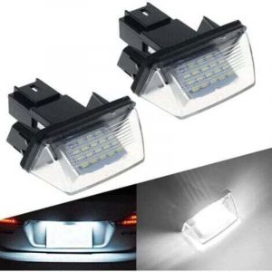 &Eacute;clairage de plaque d'immatriculation de voiture LED 12V 3528SMD 6500K Feu arri&egrave;re blanc x&eacute;non pour Peugeot 206 207 306 307 308 5008 Citro&euml;n C3 C4 C5