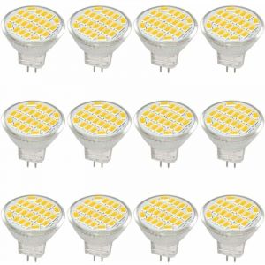 MR11 GU4 Ampoule LED lumière lumières DC/AC 10–30V 3 W, 12V, 24V, 30W Ampoule halogène équivalent, 400 lumens, Blanc chaud 3000K, LED de remplacement