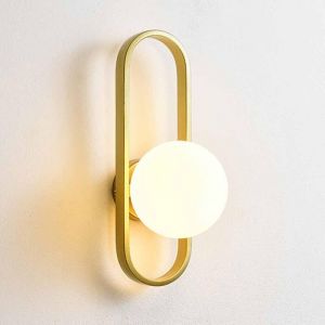 Applique murale nordique en verre, globe ovale, luminaire de chevet pour chambre &agrave; coucher, couloir, lumi&egrave;re chaude