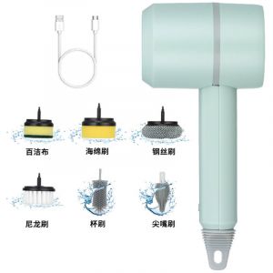 Scrubber, Electric Scrubber,2025new 360&deg; Rotating Multifunctional Wireless Rechargeable Cleaning Brush with 6 Replaceable Brush Heads, for Kitchen