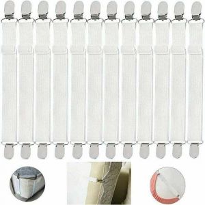 12 Tendeur &eacute;lastique,Tendeur De Drap,Clip De Matelas &Eacute;lastique,Tendeur Drap Housse &Eacute;lastique,Clip de drap r&eacute;glable pour draps housses de lit avec