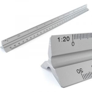 Mezheng - Règles Aluminium Echelle règle triangulaire échelle triangulaire 1: 20, 1: 25, 1: 50, 1: 75, 1: 100, 1: 150, 30 cm de long échelle