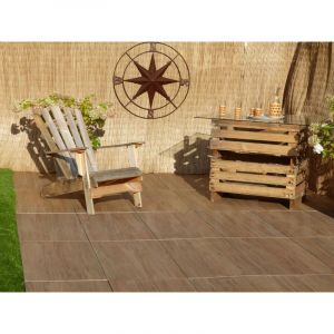 Classgarden &ndash; Dalle en gr&egrave;s c&eacute;rame 100x50cm &ndash; &Eacute;paisseur 2cm &ndash; Antid&eacute;rapante et r&eacute;sistante au gel &ndash; Couleur bois clair &ndash; Pack de 0,5 m&sup2;