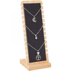 Pr&eacute;sentoir &agrave; Collier en Bois, Pr&eacute;sentoir &agrave; Collier Chevalet, Pr&eacute;sentoir &agrave; Bijoux, Support de Vitrine de Collier, Panneau pour Bijoux, 12 Emplacements