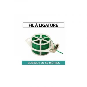Cloture&jardin - Fil &agrave; Ligature Plastifi&eacute; avec Coupe Fil - Largeur 2,5mm - Longueur 50m