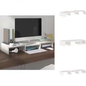 Vidaxl - Support de moniteur Blanc 60x24x10,5 cm Bois de pin solide - Support D'écran - Meuble Tv - Support Ordinateur - Bureau Ergonomique - Meuble