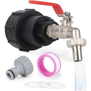 Robinet Cuve 1000L 1/2" S60X6 Raccord Cuve 1000 Litres Extension Int&eacute;gr&eacute;e Bouchon Cuve 1000L Robinet Cuve 1000L Plastique Accessoires Cuve 1000L