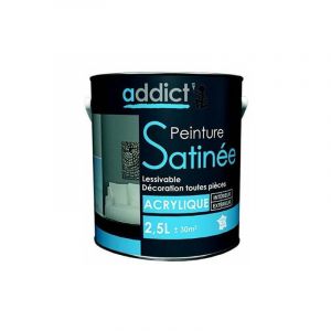 Peinture Acrylique satin 2.5 litres couleur lin Addict