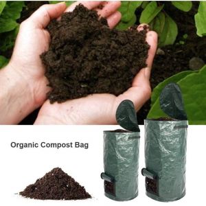 Sac &agrave; D&eacute;chets Composteur pe pour Jardin et Cour, Sac &agrave; D&eacute;chets R&eacute;utilisable pour Jardin et Cour Cr&eacute;ation Rapide d'un Sol Fertile Bac &agrave; Compost