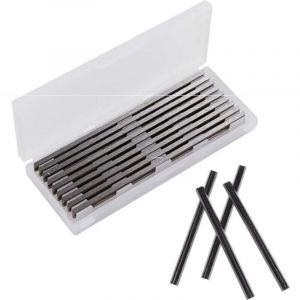 10 Pi&egrave;ces Fer de Rabot 82mm HSS Lames de Raboteuse Fers R&eacute;versibles Carbure Ensemble de Rabot Electrique Lame 82x5.5x1.2mm, pour Rabots Makita