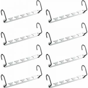 Cet ensemble de 8 cintres multifonctionnels permet un gain de place et est id&eacute;al pour les dressings. Ce portant m&eacute;tallique magique permet de ranger