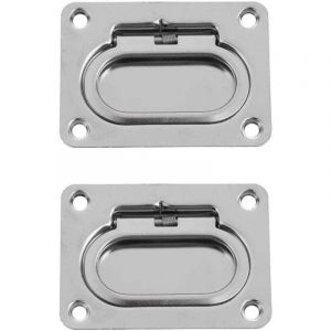 Encastrable 2 Pi&egrave;ces Loquet Trappe Bateau Poign&eacute;e de Traction en Acier Poign&eacute;e de Trappe pour Bateau Poign&eacute;e Marine,pour Casier d'armoire Marine