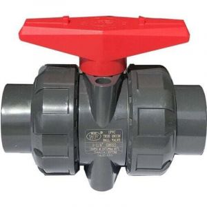 Vanne double union &agrave; coller diam 40 mm vanne boisseau pvc robinet boisseau sph&eacute;rique robinet a bille sphere pour piscine，DN32 (Diam&egrave;tre Interne 40mm)