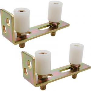 Guide de portail coulissant avec support en L, support de rouleau double r&eacute;glable en nylon pour montage sur portail coulissant