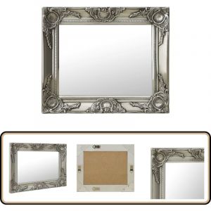 Vidaxl - Miroir mural style baroque 50x40 cm Argenté - Miroir Mural - Miroir Baroque - Miroir Vintage - Décoration Murale - Miroir Salle De Bain