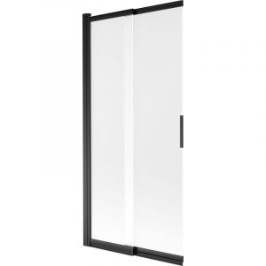 Mexen - Paroi de douche Fox 2 volets coulissants 85 x 150 cm, givrée, noire - 891-085-002-70-30