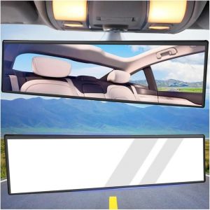 Retroviseur Interieur Voiture Convexe Grand Angle 31 cm,Miroir Voiture Panorama avec Champ de Vision Étendu pour Sécurité Accrue,Retroviseur Voiture