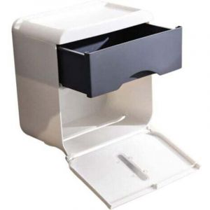 Coffre de rangement bo&icirc;tes &agrave; papier de salle de bain avec tiroir &agrave; stylos Porte-papier toilette Bo&icirc;te de rangement multifonctionnelle Bo&icirc;tes &agrave; papier