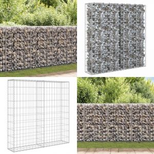 Vidaxl - Mur à gabion avec couvercles Acier galvanisé 80x20x100 cm - Mur En Gabion - Clôture En Gabion - Panneau De Séparation - Décoration Extérieur