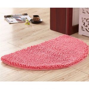 Demi-Cercle Tapis Salle Bain, Doux Absorbant Chenille Tapis De Baignoire Duveteux Antidérapante Tapis Tapis De Bain Demi-Lune pour Baignoire Lavable