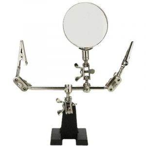 Troisi&egrave;me main avec pince et loupe - aide &agrave; la soudure avec loupe 5x