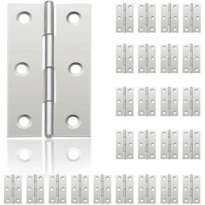 24Pcs Petit Charni&egrave;res pour Portes, Charni&egrave;re Inox, DIY Charni&egrave;res de Portes pour Porte Placard Charni&egrave;re Piano Bo&icirc;tes &agrave; bijoux La Maison Meubles