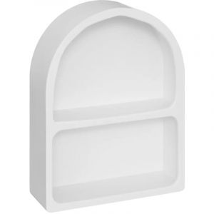 &Eacute;tag&egrave;re murale en bois coloris blanc - Longueur 35 x Profondeur 12 x Hauteur 45 cm