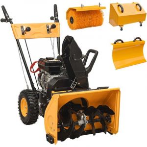 Jeu de souffleuse &agrave; neige et balayeuse &agrave; essence 4 en 1 6,5 CH