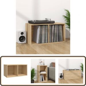 Vidaxl - Boîte de rangement de vinyles Chêne sonoma 71x34x36 cm - Boîte De Rangement Vinyle - Rangement Disque Vinyle - Meuble Rangement Vinyl