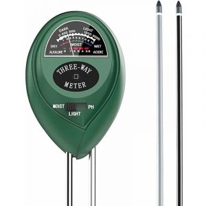 Testeur de sol 3 en 1, testeur de pH du sol, humidim&egrave;tre du sol, testeur d'intensit&eacute; lumineuse du sol, testeur de sol 3 en 1 pour le jardin et