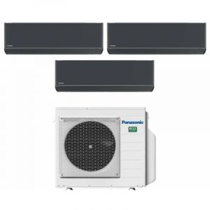Panasonic - Climatiseur Trial Split r&egrave;versible Air Conditioner Series Etherea Dark 12+12+12 with CU-3Z68TBE R-32 Wi-Fi Integrated Colour Graphite