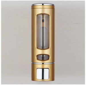 ZVD - Distributeur de savon dor&eacute; distributeur de savon simple 400 ml, distributeur de gel douche mural, pot &agrave; savon