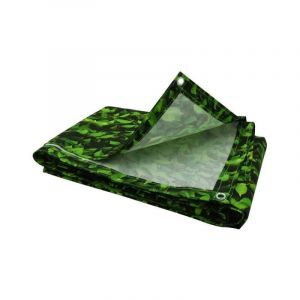 Brise vue imprimé feuillage vert avec oeillets - 1.5 x 5 - Vert